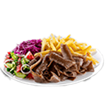 Portion Of Donner Meat With Salad & Sauce 